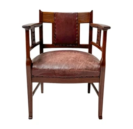 Jac. van den Bosch Arts & Crafts Club Chair for 't Binnenhuis Amsterdam, 1900s